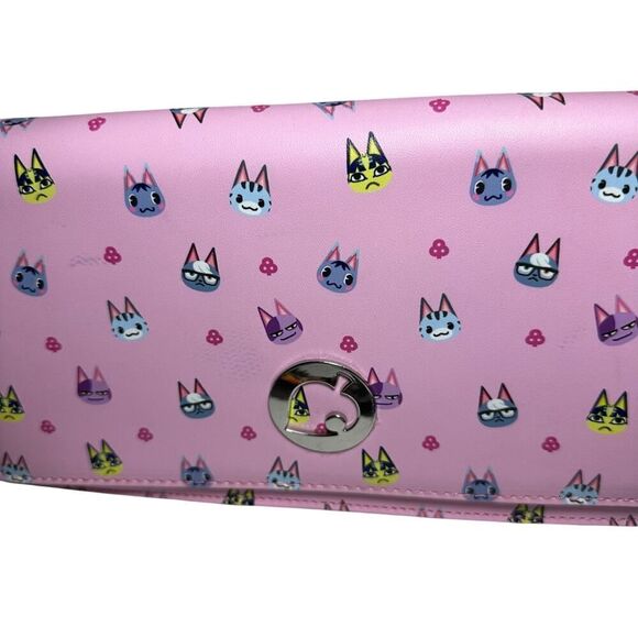 Crossbody Cat Meow Sling Bag Nintendo Switch Animal Crossing Case Purse w/Pins - Picture 14 of 14
